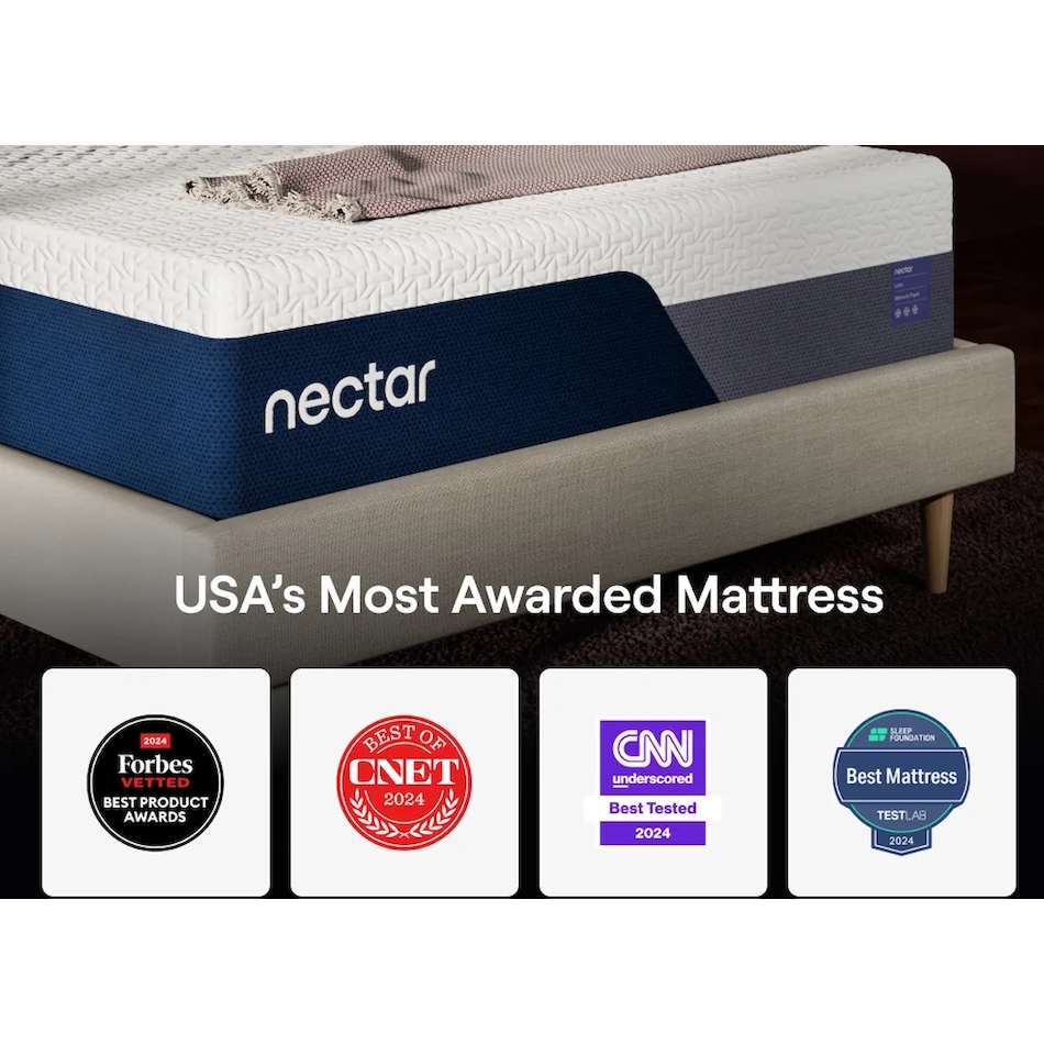 nectar luxe mem foam white mattress full   