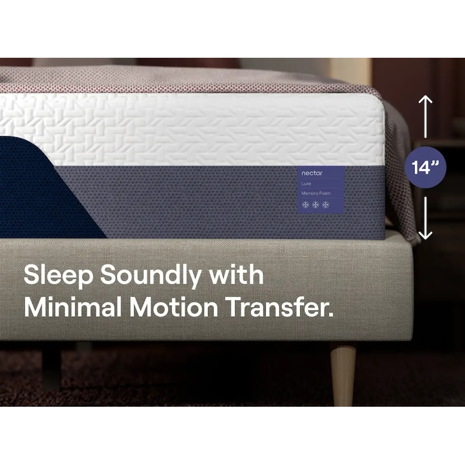 nectar luxe mem foam white mattress king   