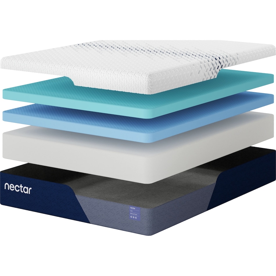 nectar luxe mem foam white mattress king   