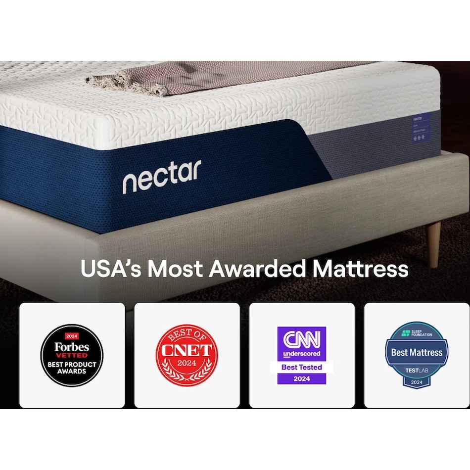 nectar luxe mem foam white mattress king   