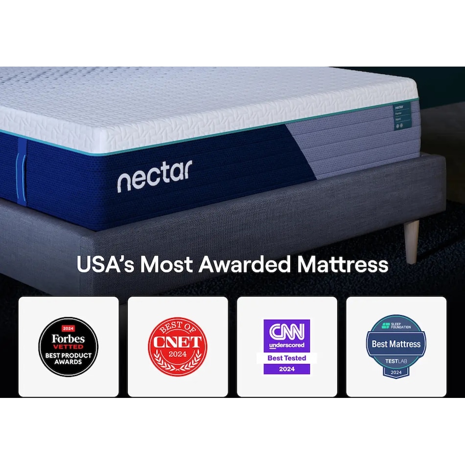 nectar premier hybrid white mattress full   