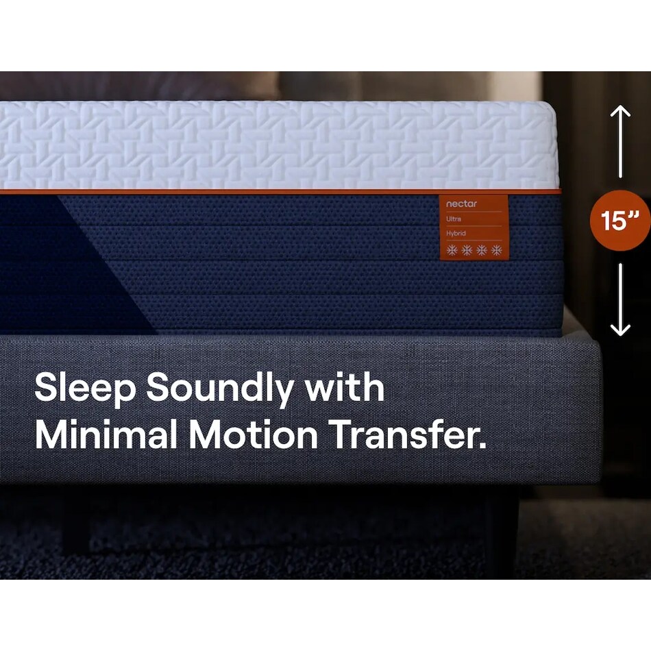 nectar ultra hybrid white mattress full   