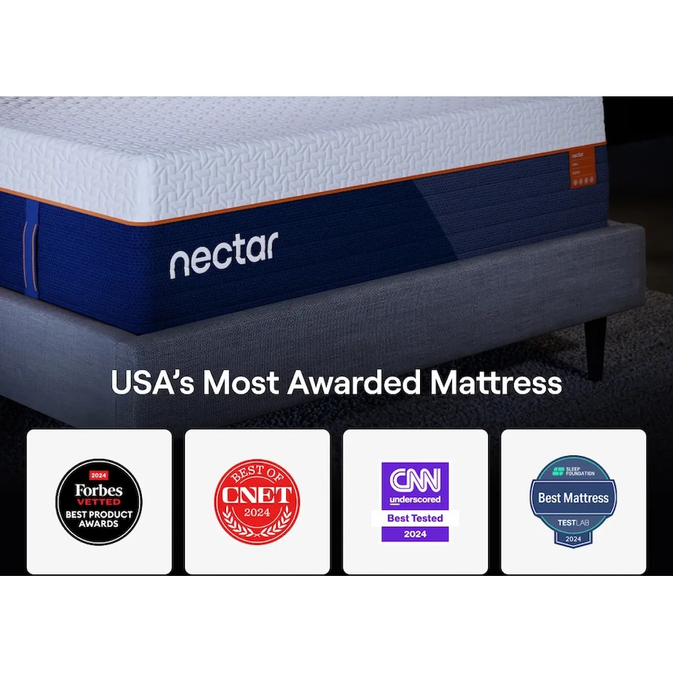 nectar ultra hybrid white mattress full   