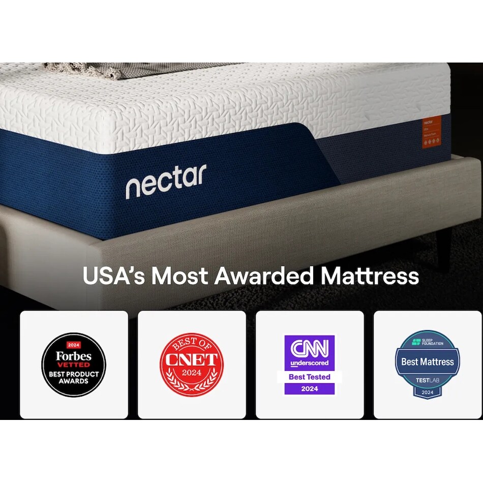 nectar ultra mem foam white mattress king   