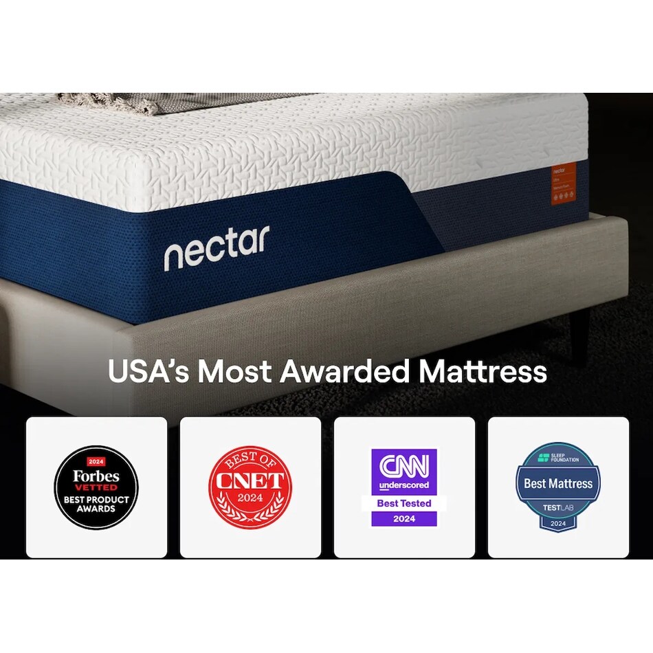 nectar ultra memory foam  white mattress queen   