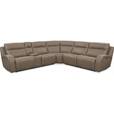 NEWLAND 6PC LEATHER DUAL POWER  ZERO GRAVITY RECLINING SECTIONAL WITH HEAT AND MASSAGE