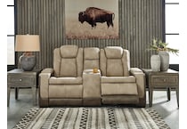 next gen durapella brown power reclining console loveseat   