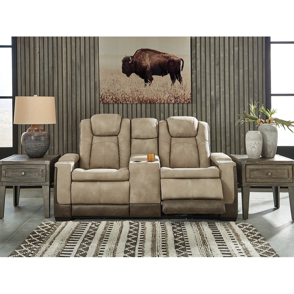 next gen durapella brown power reclining console loveseat   