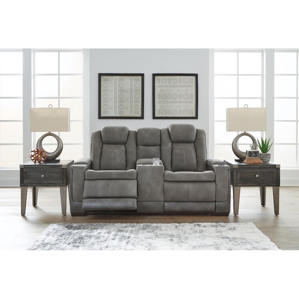 next gen durapella grey power reclining console loveseat   