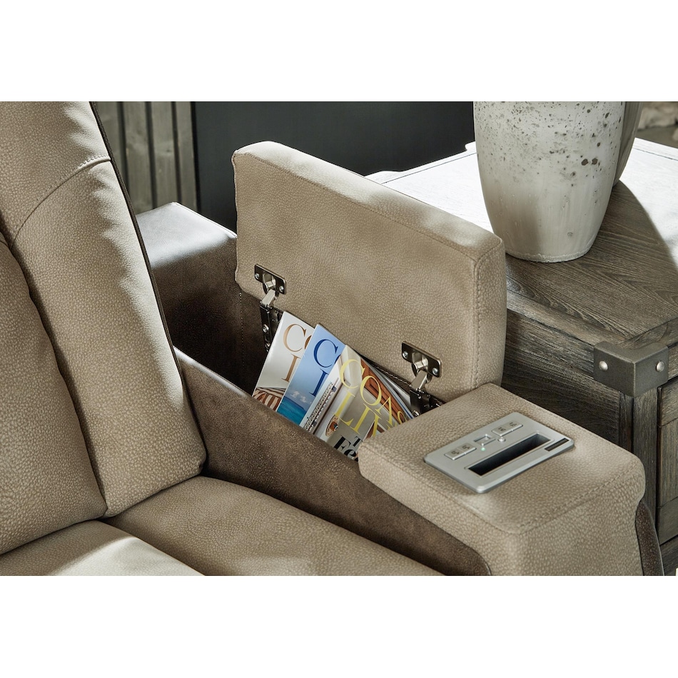 next gen durapella sand power reclining console loveseat   