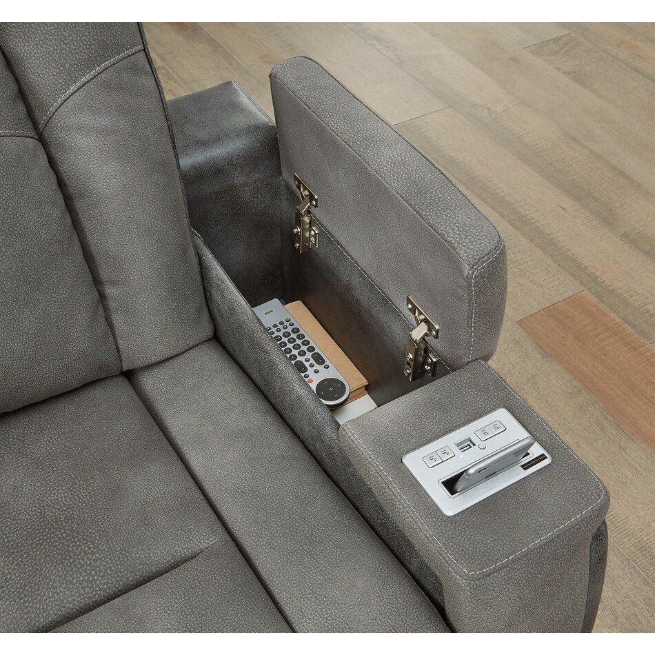 next gen durapella slate power reclining console loveseat   