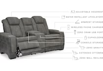 next gen durapella slate power reclining console loveseat   