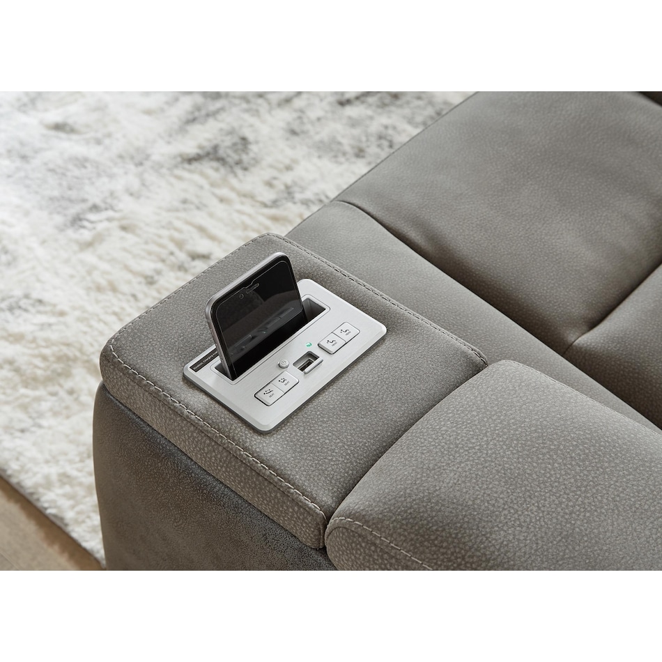 next gen durapella slate power reclining console loveseat   