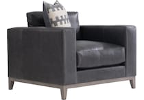 noel grey leather chair   
