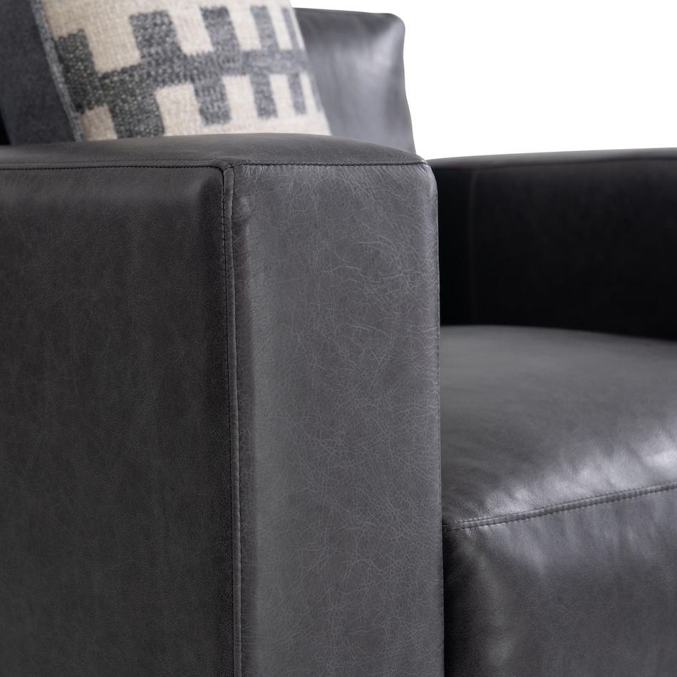 noel grey leather chair   