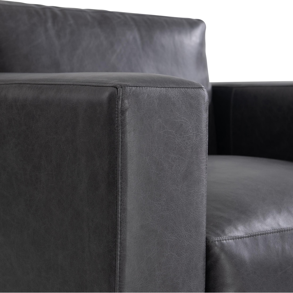 noel grey leather chair   