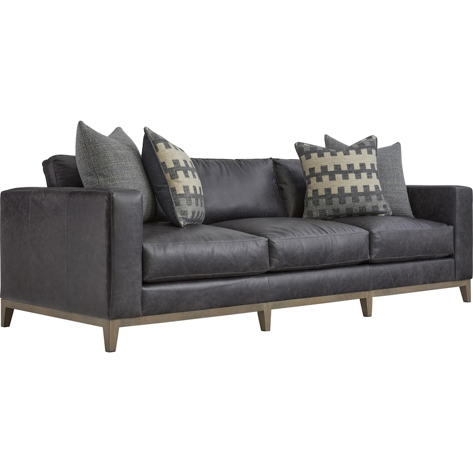 noel grey leather sofa   