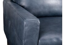 novara navy leather loveseat   