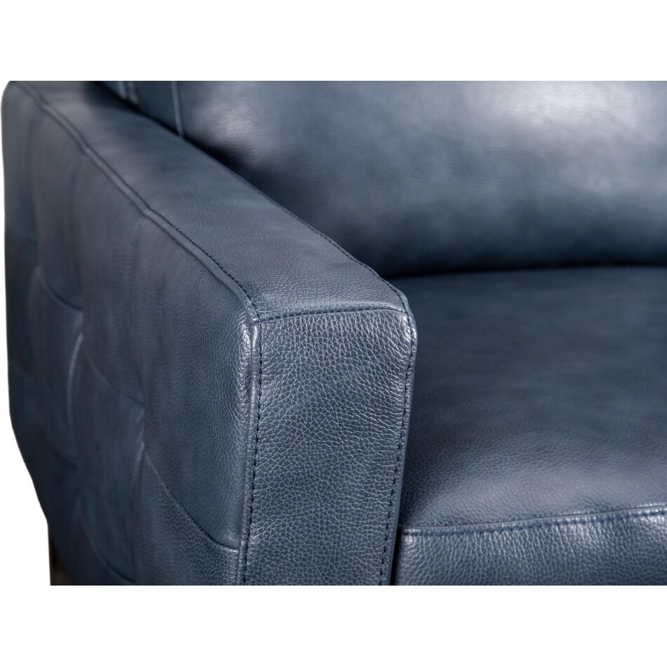 novara navy leather loveseat   