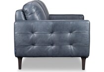 novara navy leather sofa   