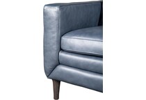 novara navy leather sofa   