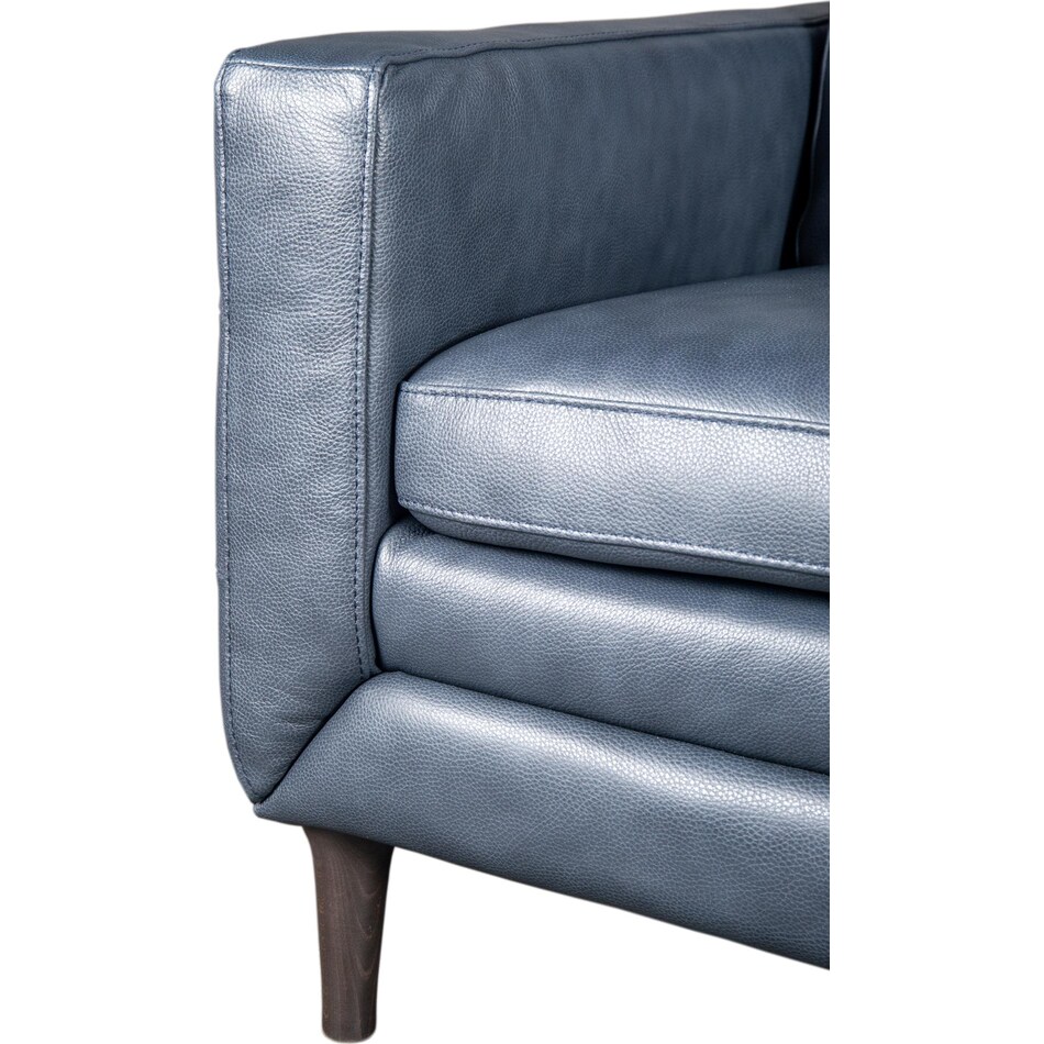 novara navy leather sofa   