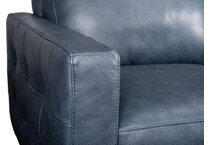novara navy leather sofa   