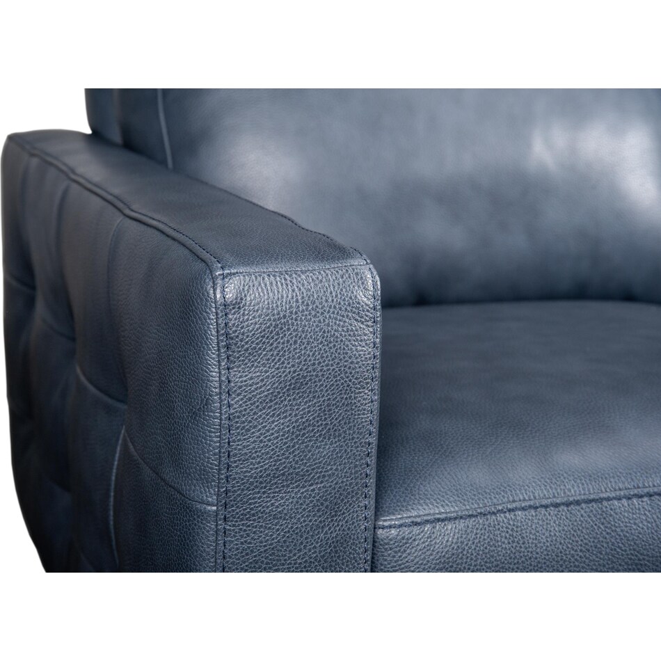 novara navy leather sofa   