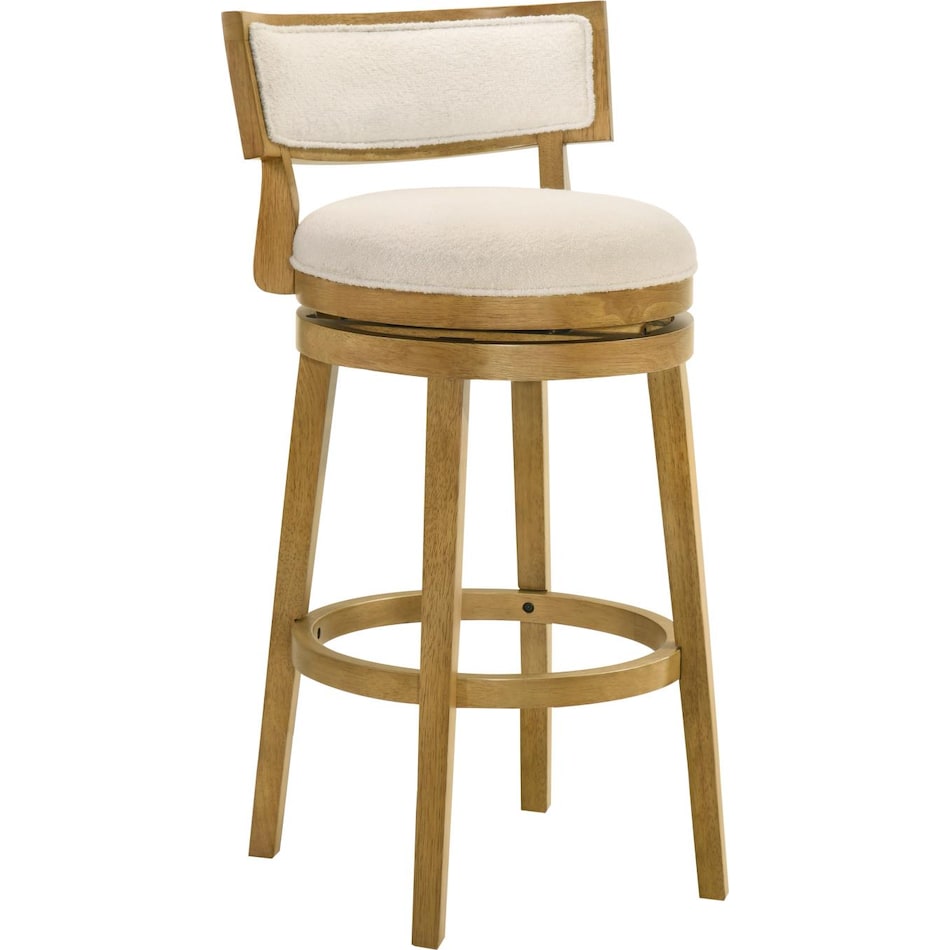nowles white boucle barstool   
