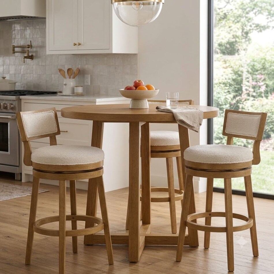 nowles white boucle barstool   