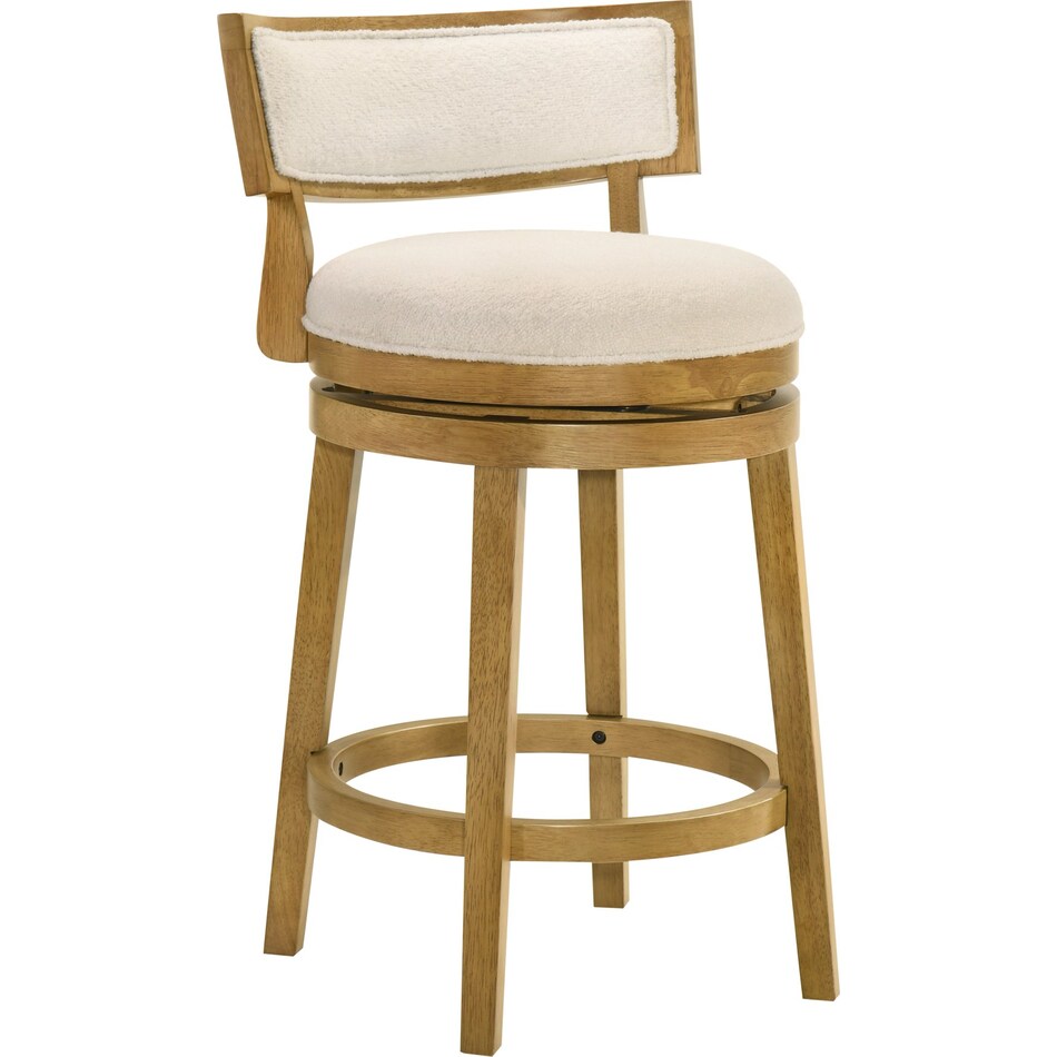 nowles white boucle barstool   