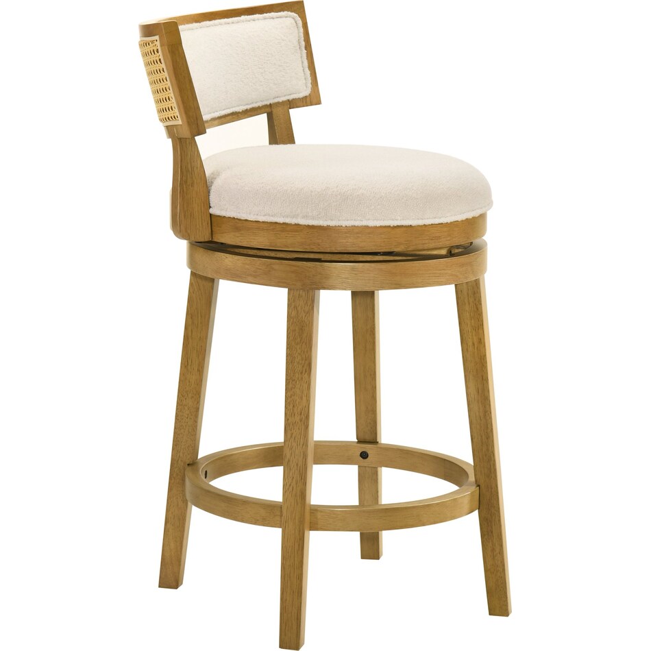 nowles white boucle barstool   