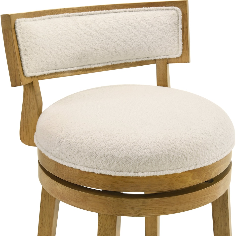 nowles white boucle barstool   