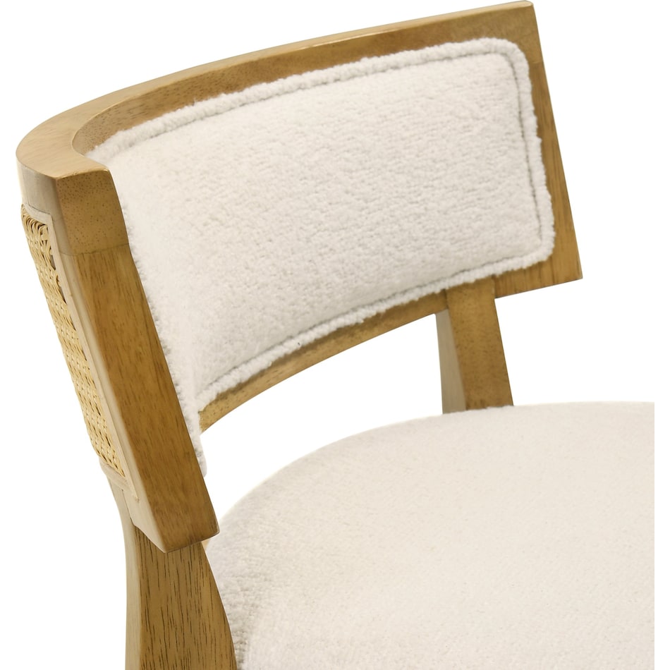 nowles white boucle barstool   