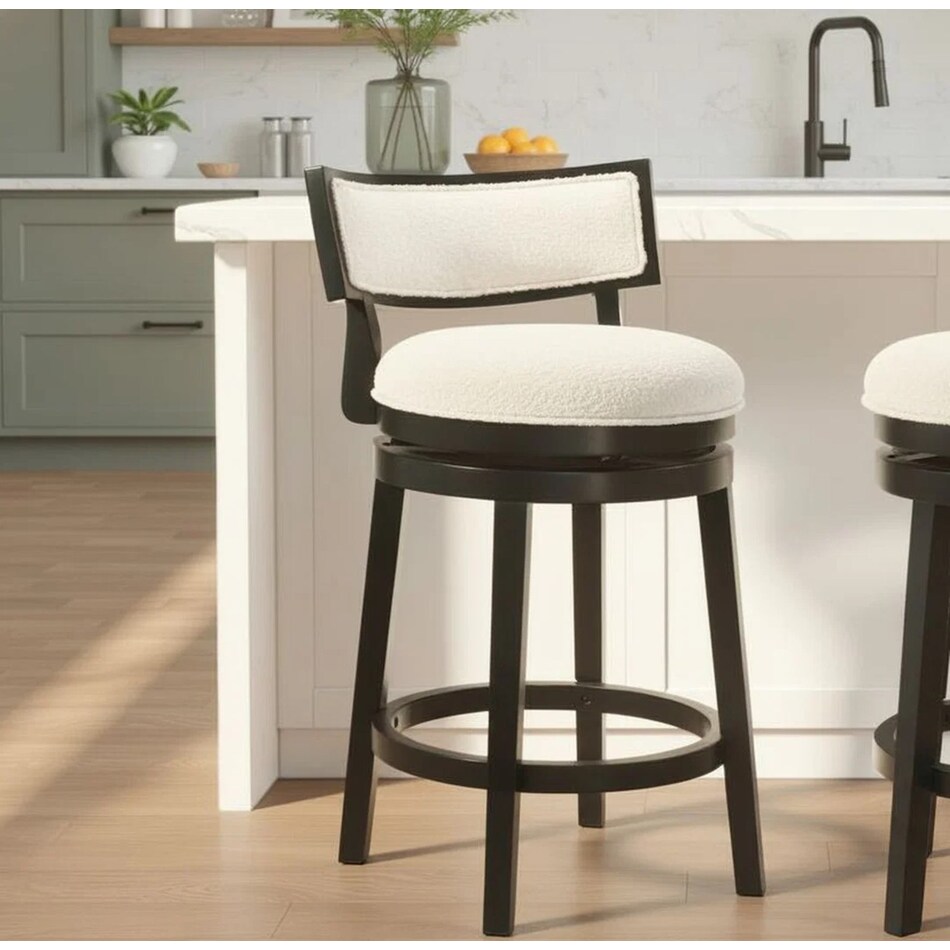 nowles white boucle barstool   