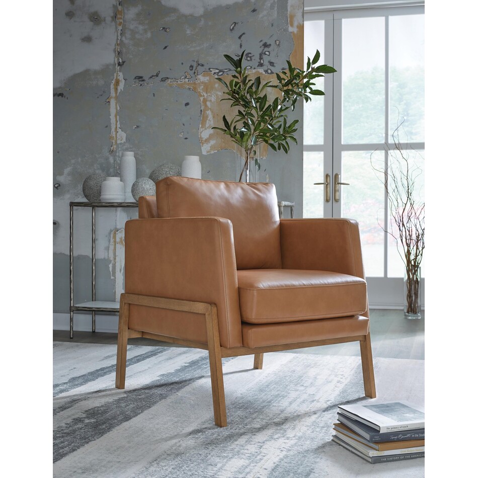 numund caramel accent chair   