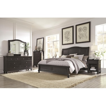 OAKFORD QUEEN SLEIGH BED