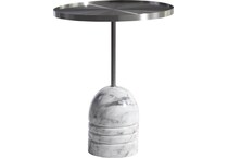 olan marble multicolored chairside table   