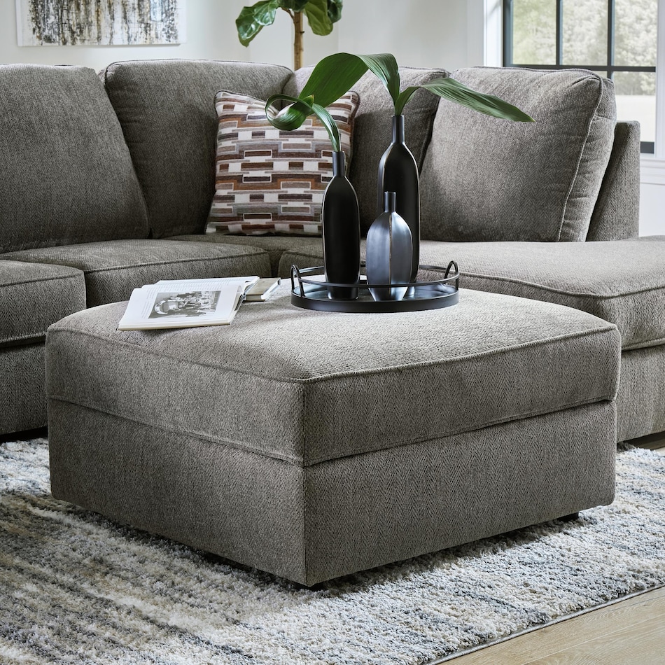 ophannon grey ottoman   