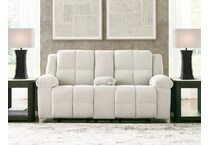 oswald white reclining console loveseat   