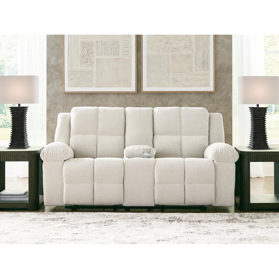 oswald white reclining console loveseat   