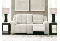 oswald white reclining console loveseat   