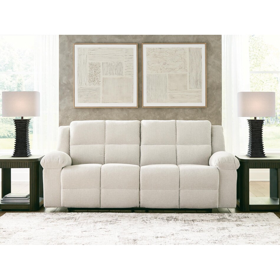 oswald white reclining sofa   