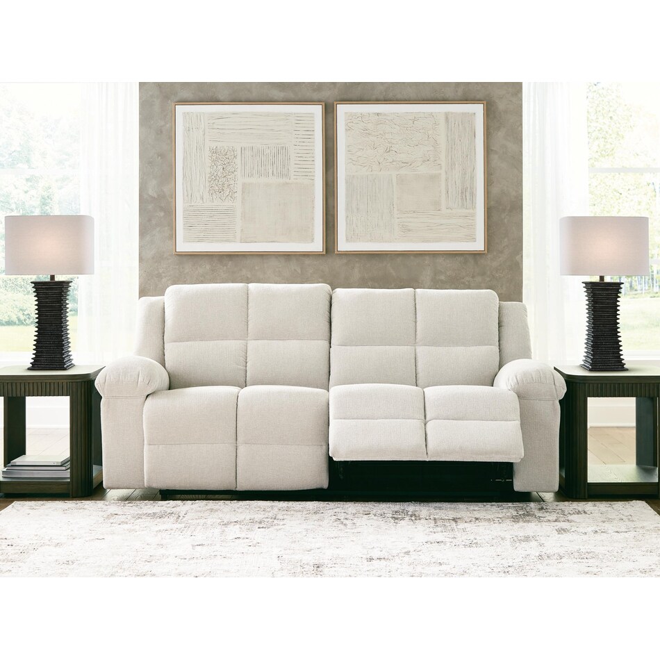 oswald white reclining sofa   