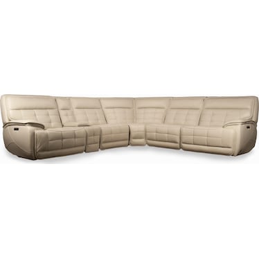 DREW & JONATHAN PACIFIC HEIGHTS LEATHER POWER  6-PC RECLINING SECTIONAL