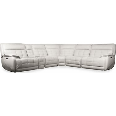 DREW & JONATHAN PACIFIC HEIGHTS LEATHER POWER  6-PC RECLINING SECTIONAL