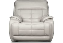 pacific heights light grey power leather recliner   