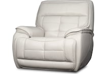 pacific heights light grey power leather recliner   