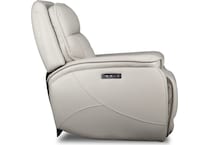 pacific heights light grey power leather recliner   