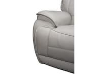 pacific heights light grey power leather recliner   